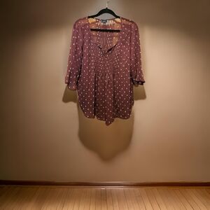 torrid brand burgundy with white stars blouse. size 12